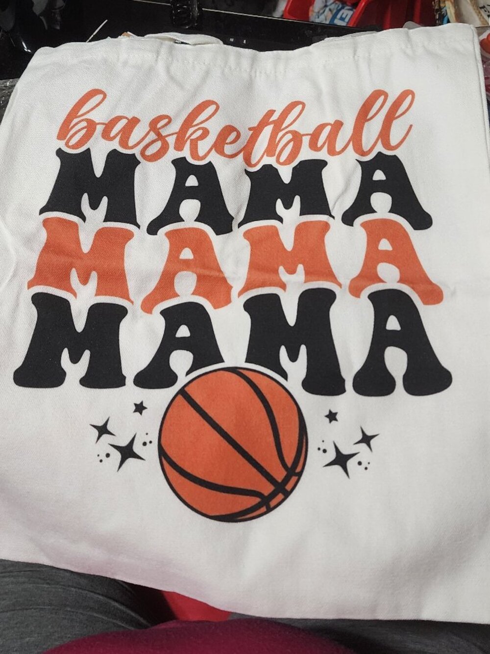 Basketball Mama Canvas Tote Bag